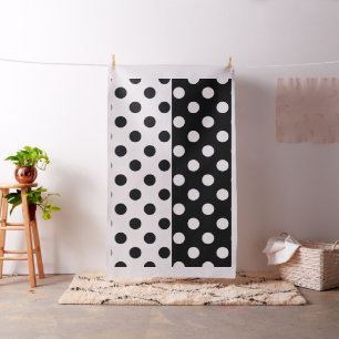 Tissu Noir Blanc demi-couleur fractionné en Pois Inverse