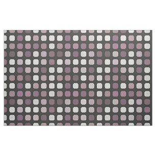 Tissu Noir blanc violet rétro Carré rond Motif d'art