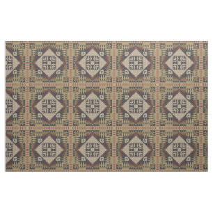 Tissu Noir Brown Rouge foncé Taupe Beige Ethnic Look