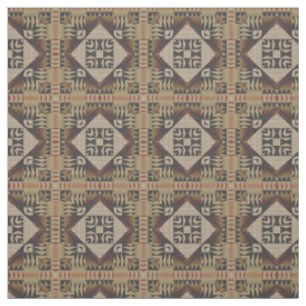 Tissu Noir Brown Rouge foncé Taupe Beige Ethnic Look