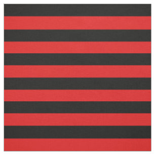 Tissu Noir de minuit, pied rouge lumineux, rayures