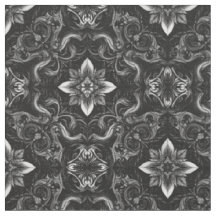 Tissu noir et blanc baroque