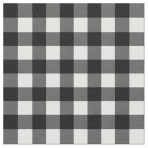 Tissu Noir et blanc Carreaux Vichy à carreaux Rustique