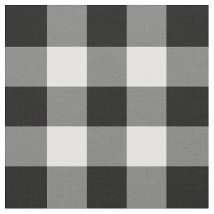 Tissu noir et blanc de motif de guingan