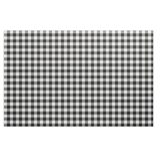 Tissu noir et blanc de motif de guingan (Fat Quarter)