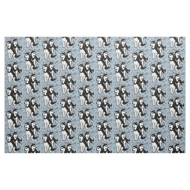 Tissu noir et blanc des Huskies de Sibérie (Yard)