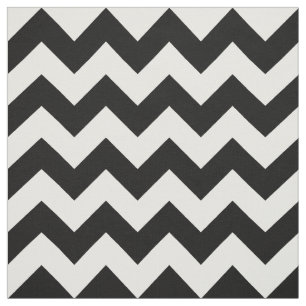 Tissu noir et blanc horizontal de motif de zigzag