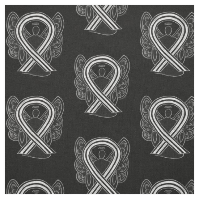 Tissu Noir et blanc Ruban de sensibilisation Matériel pe (Échantillon)