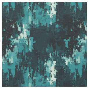 Tissu Noir et Turquoise Abstrait
