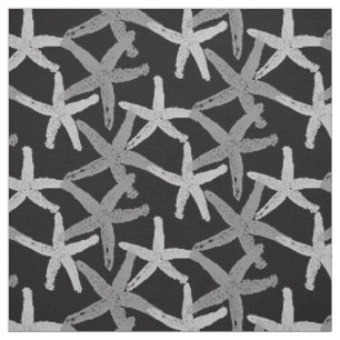 Tissu noir nautique de blanc gris d'abrégé sur étoile