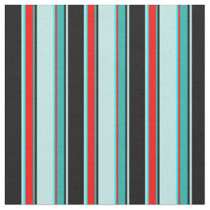 Tissu Noir, Turquoise, Aqua, Rouge, Ligne verte de la me
