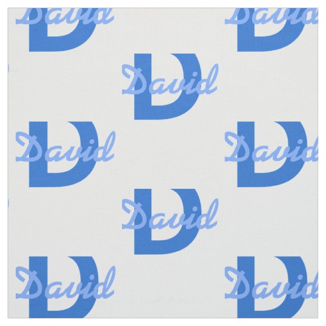 Tissu Nom bleu et monogramme (Échantillon)