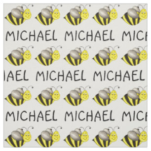 Tissu Nom personnalisé Abeille jaune Bumblebee abeille