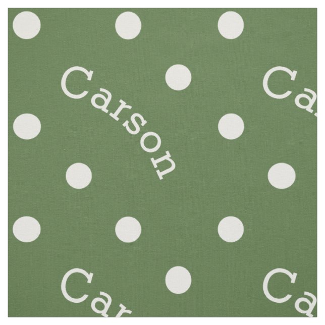 Tissu Nom personnalisé Forest Tree Green Polka Dot (Échantillon)