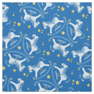 Tissu nommé de crèche de garçons bleu-foncé de