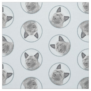 Tissu Norvégien Elkhound Peinture Cute Original Chien Ar