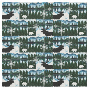 Tissu Norwoods Aquarelle Paysage Faune