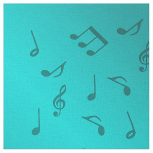 Tissu notes de musique argentées