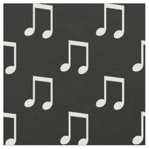 Tissu Notes de musique noir et blanc sur le thème musica