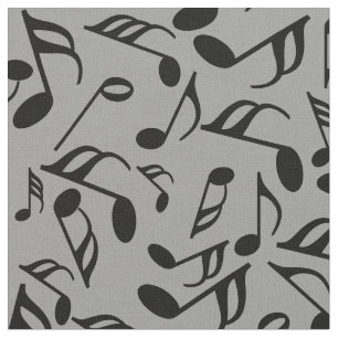 Tissu Notes de musique noire