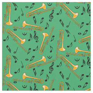 Tissu Notes de musique Trombone