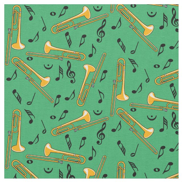 Tissu Notes de musique Trombone (Fermer)