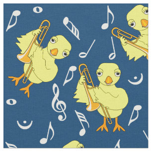 Tissu Notes de musique Trombone Chick