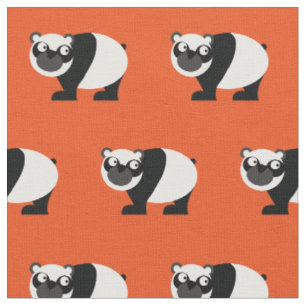Tissu Nounours mignon ours panda bébé nurserie orange