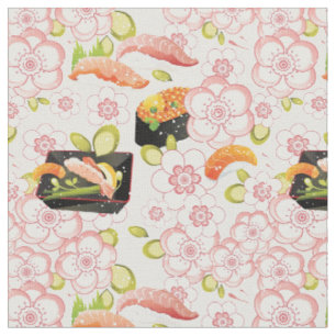 Tissu Nourriture japonaise : Motif 2 de sushi