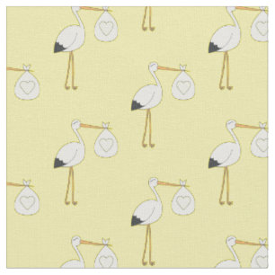 Tissu Nourriture pour bébé cigogne Jaune Sexe neutre