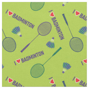 Tissu NOUVEAUTÉ ! aimez le badminton avec des raquette