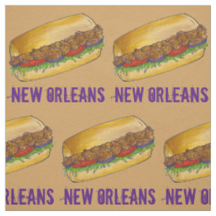 Tissu Nouvelle-Orléans Louisiane Crevettes Po'Boy Sandwi