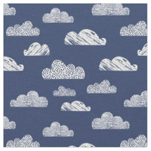 Tissu Nuages texturés sur bleu foncé