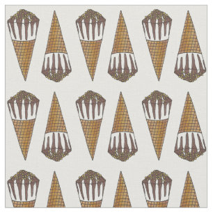 Tissu Nutty Chocolate Vanilla Ice Cream Cone Fun Amusant