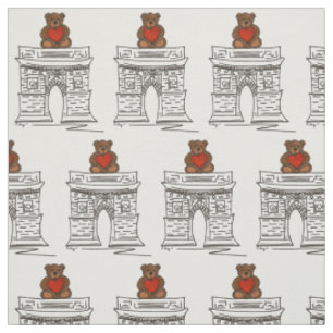 Tissu NYC Washington Carré Teddy Bear Saint-Valentin