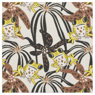 Tissu Oasis tropical vibrant grenouille exotique - jaune