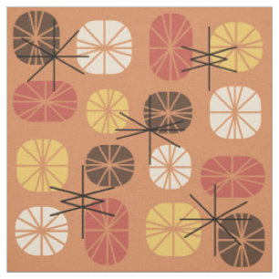 Tissu Oblongs Motifs du milieu du siècle Autumn Orange