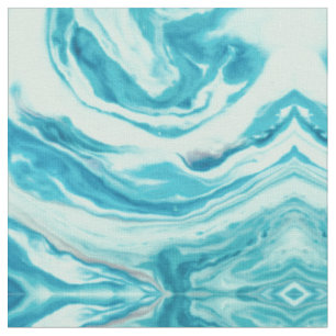 Tissu Océan Bleu Abstrait Plage Peint Marbre Vaves