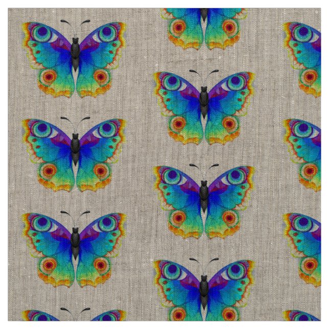 Tissu Oeil de paon arc-en-ciel (Échantillon)