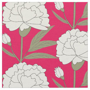 Tissu Oeillets blancs