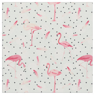 Tissu Oiseau de Flamant rose avec des plumes