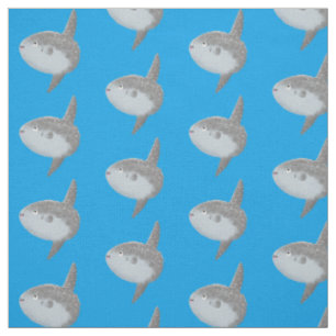 Tissu Oiseau de mer mola mola mignonne caricature