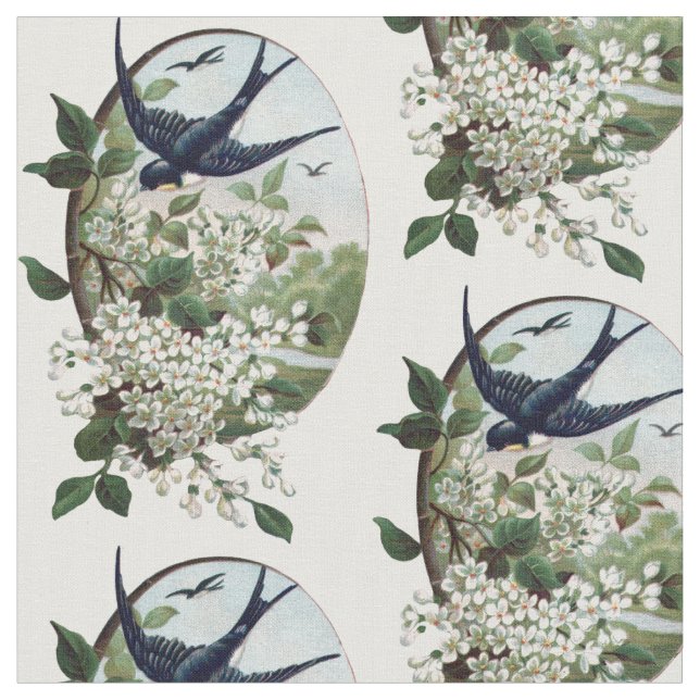 Tissu oiseau vintage (Fermer)