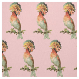 Tissu Oiseau vintage de fantaisie