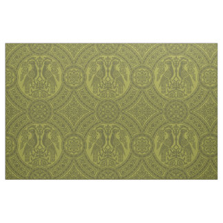 Tissu Oiseaux byzantins jaune-vert