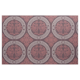Tissu Oiseaux byzantins, Rouge canneberge