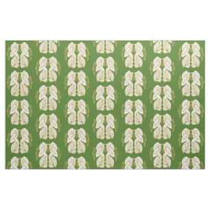 Tissu Oiseaux celtes d'or et de blanc