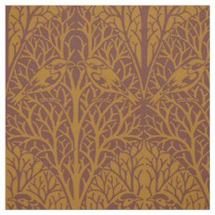 Tissu Oiseaux dans les épais, les ambres foncées