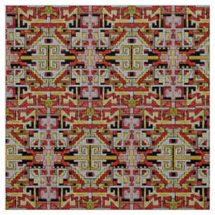 Tissu Old Rug - Geomethric Tribal/Ethnic Motif