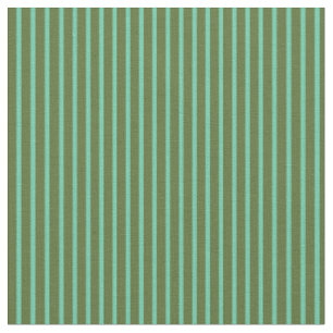 Tissu Olive foncé vert et Aquamarine Lines Motif